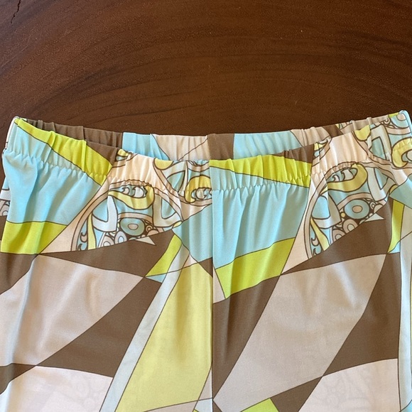 Chico's Cyclone Palazzo Pants/ Retro Wide Leg Geometric 0 petite=4 or small - Picture 5 of 7